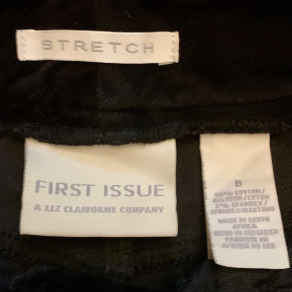 Liz Claiborne black stretch/bootcut corduroy pants boho dark academia western - Picture 3 of 13